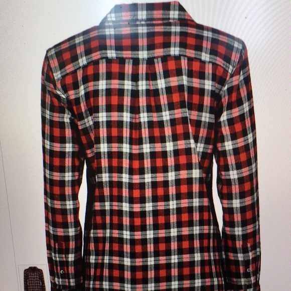 NWOT Talbots Red Plaid Cotton Shirt SZ=M - Picture 2 of 5